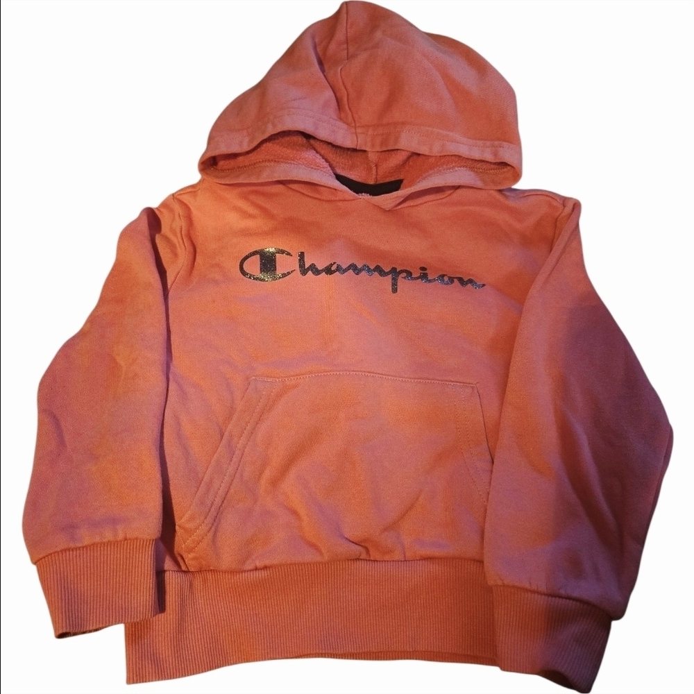Champion Kids Pink Hoodie W Front Pockets-Size XS(4) EUC